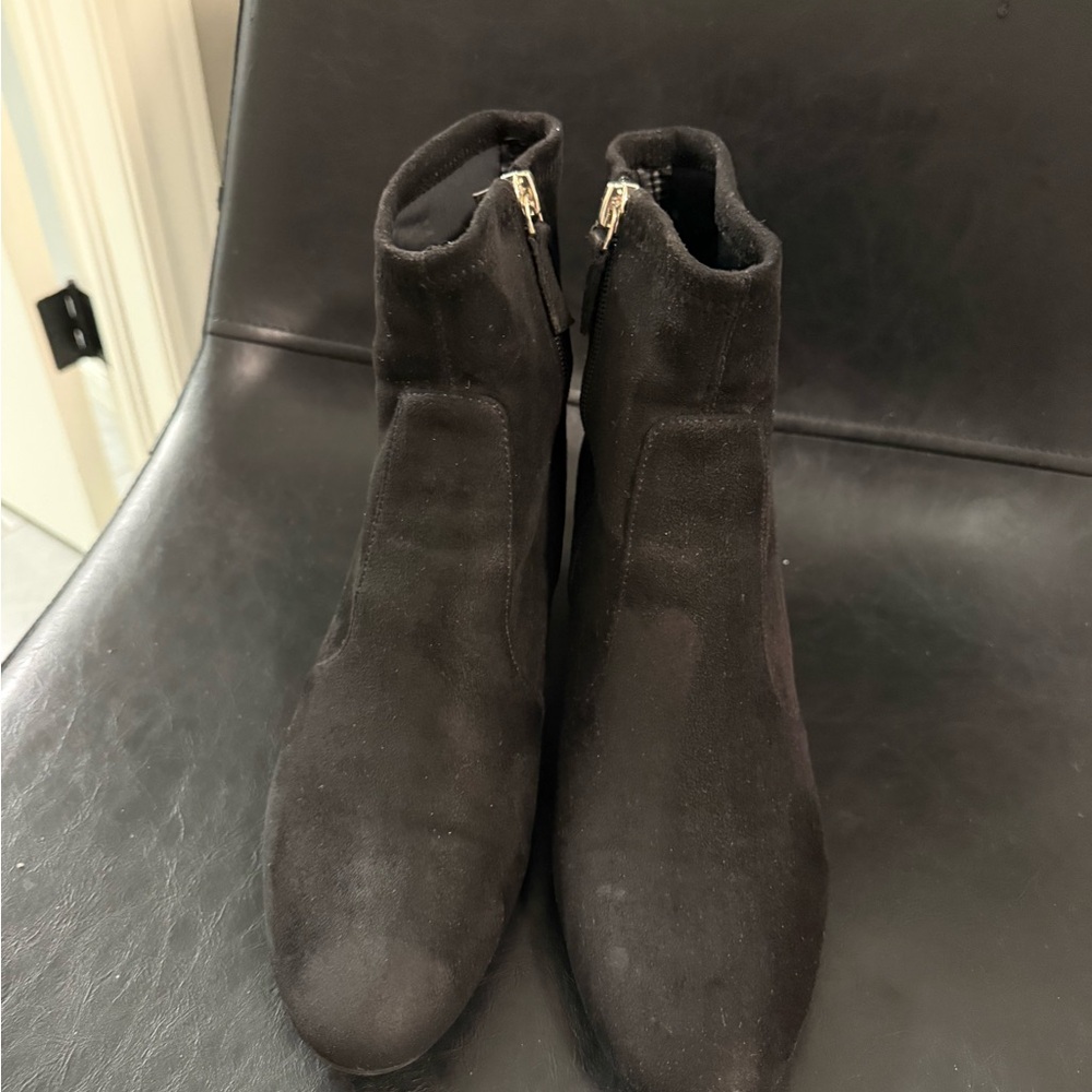 Aldo Black Suede Ankle Boots with Side Zippers - Women's